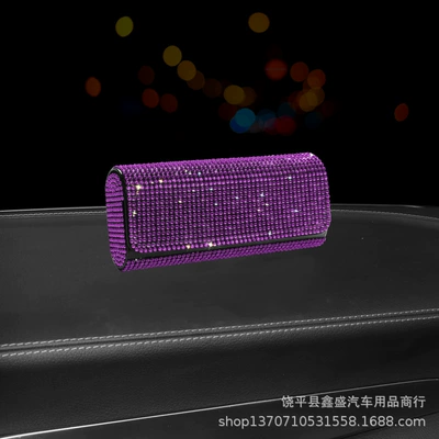 Car Glasses Clip/Bill Clip – Car Glasses Case, Multi-Functional Sunglasses - purple-diamond