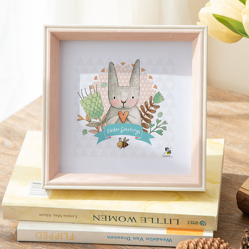 Minimalist Nordic square picture frame, tabletop display, children's oil pastel DIY frame, photo mounting, print frame, wall hanging