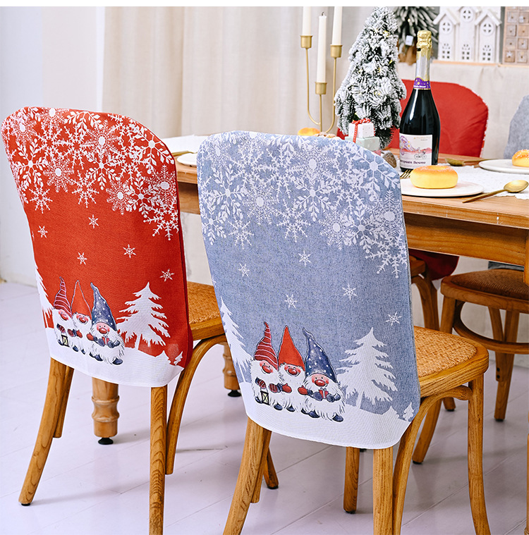 Christmas Santa Claus Snowflake Nonwoven Party Chair Cover display picture 1