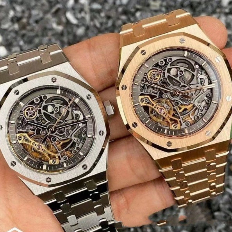 Cross-Border Zf Factory Ap Royal Oak 15407 Fully Automatic Mechanical Waterproof Luminous Steel Belt Men's Watch Drop Shipping