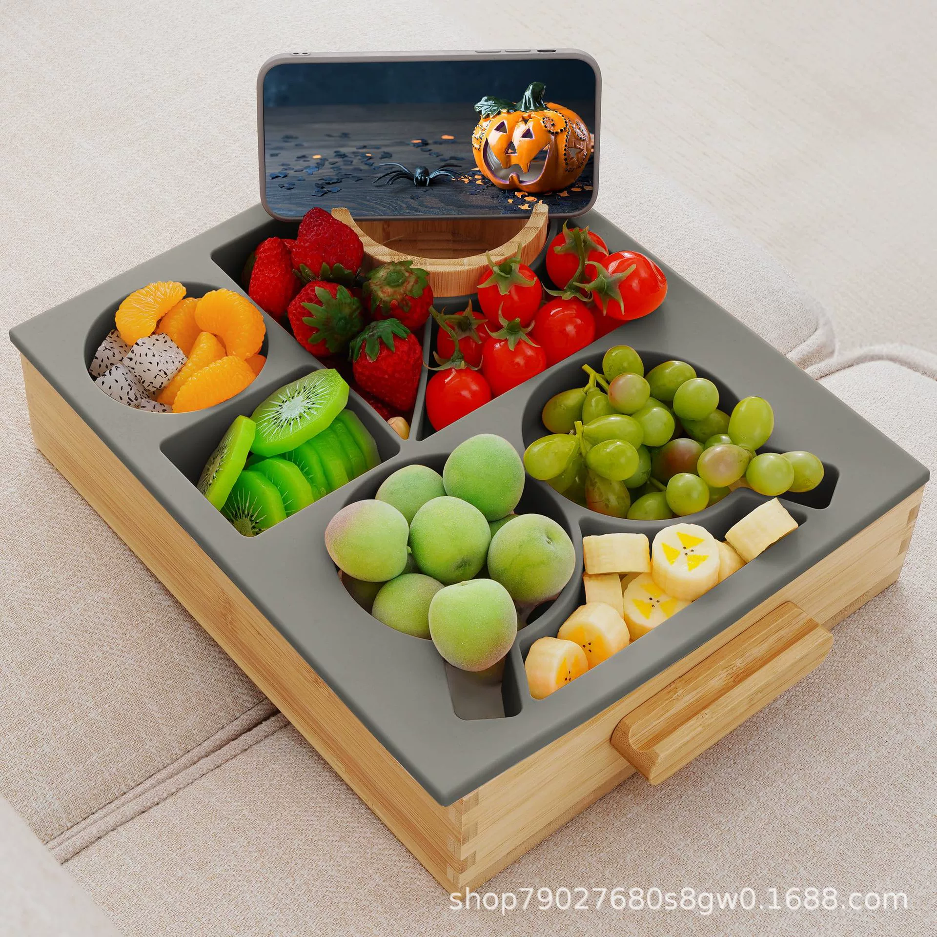 Деревянный поднос для закусок Поднос для закусок на диване