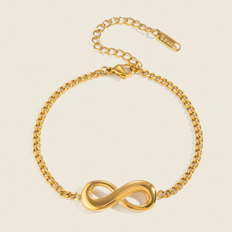 Xia Ling Cross-Border Infinity Love Figure 8 Bracelet for Women Stainless Steel European and American Simple Versatile Set Birthday Gift Jewelry for Women