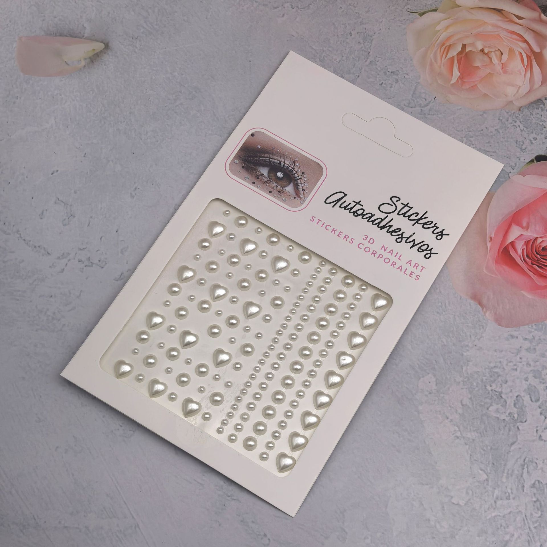 Pegatinas para maquillaje de ojos, pegatinas de diamantes de imitación para ojos, decoración facial, accesorios de maquillaje de perlas para diario, pegatinas de diamantes de imitación para escenario infantil, venta al por mayor en stock.