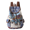 Ethnic rabbit, backpack for leisure, retro purse with animals, capacious bag, ethnic style, drawstring
