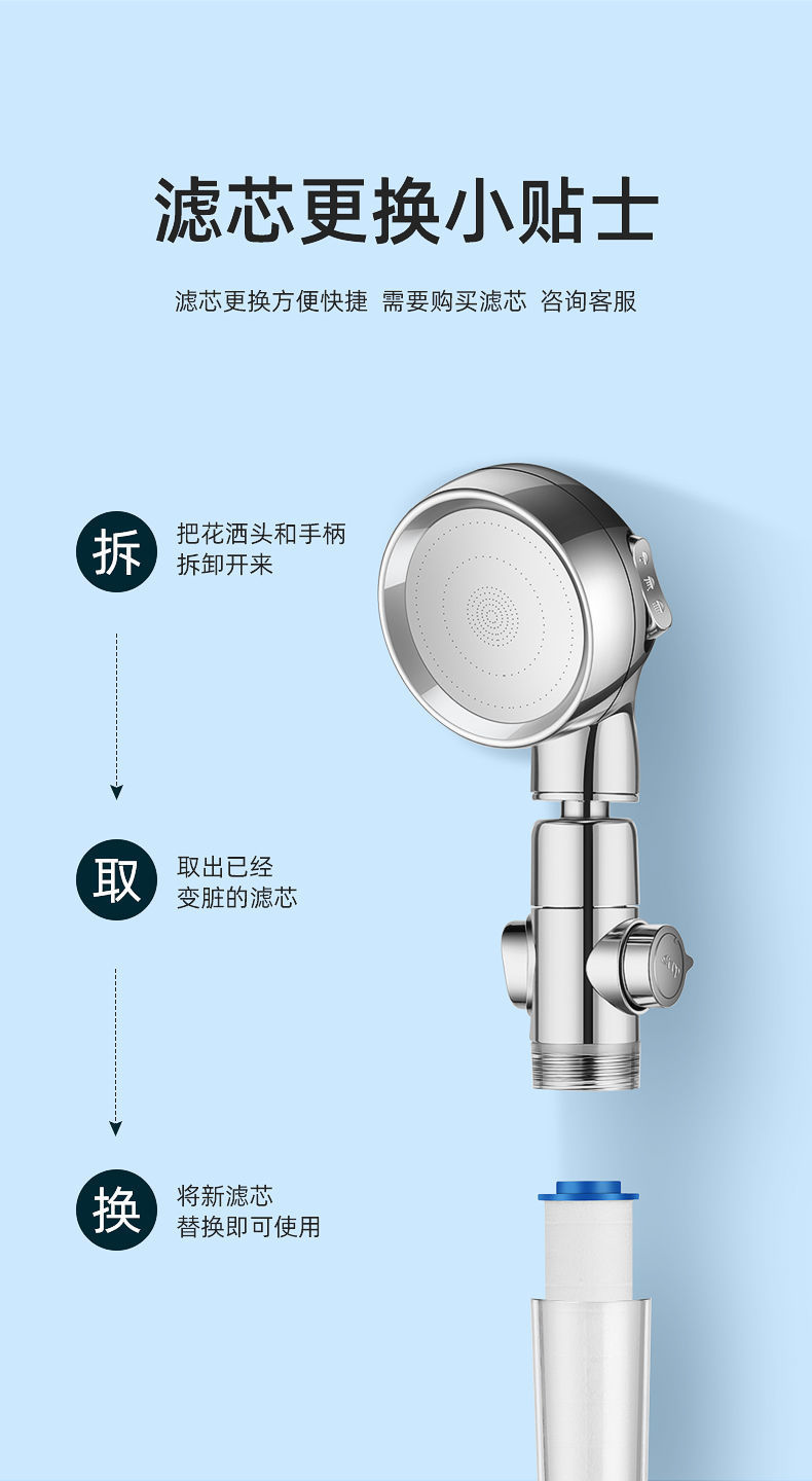 Bathroom heater, pressurized filter, shower head, water heater, pp cotton bathroom, household shower head, travel hotel shower, foreign trade factory chain undefined