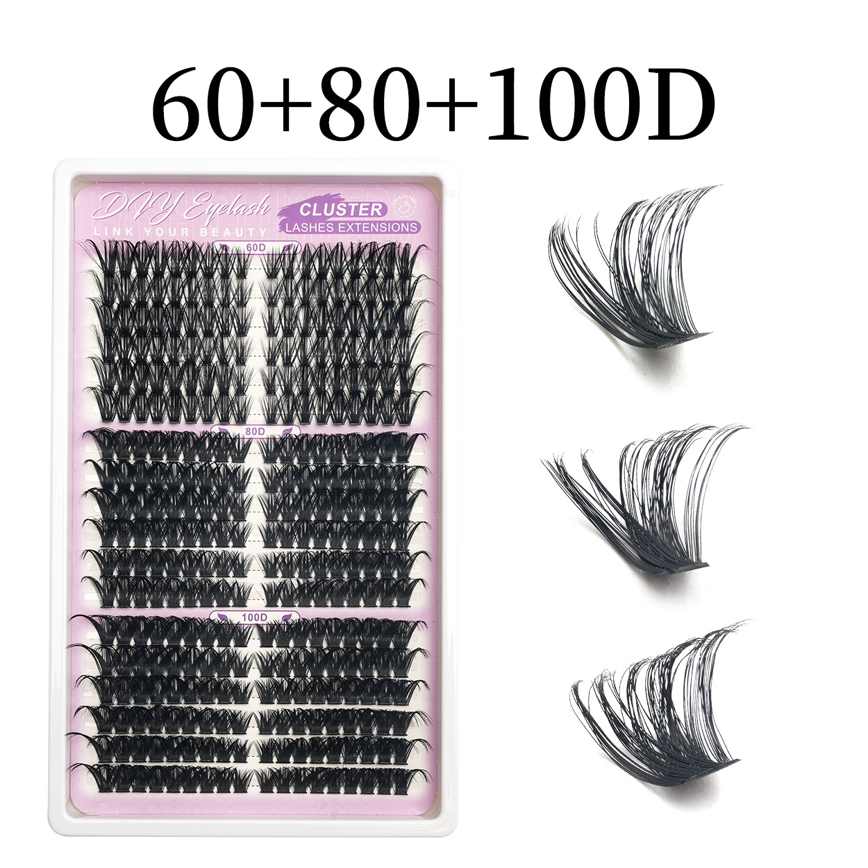 36 filas de 648 pestañas falsas 30D - 100D transfronterizas DIY Europa y América Amazon venta caliente conjunto de cabello segmentado gradiente