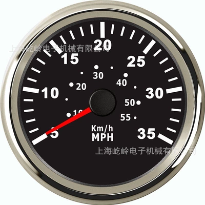 85mm Pointer-Type Barometric automobile instrument - silver-edge-black-bottom-0-35mph