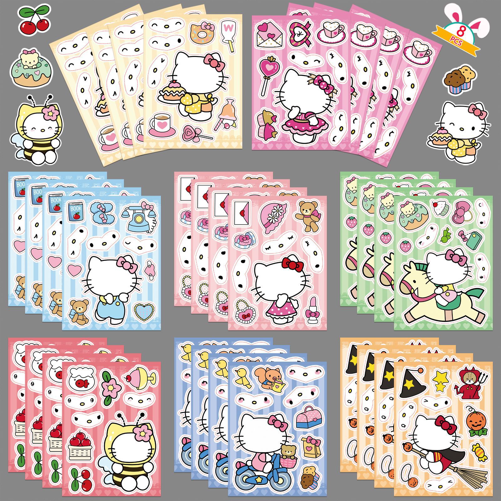 Sanrio, set, cartoon cute sticker, creative brainteaser