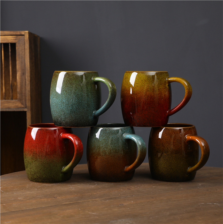 Ceramic Coffee Mug Large Capacity Creative Kiln Change Glacier Cup_voghion.com