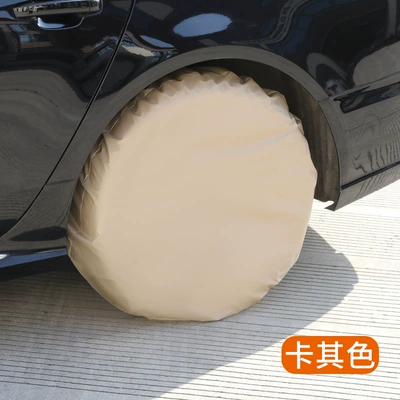 Cross-Border Car Tire Protective Cover, Universal Spare Tire Cover, Waterproof, Sun-Proof, Dirt-Proof, Rain-Proof, Anti-Aging, Anti-Corrosion (Spare wheel cover) - khaki-quantity-1
