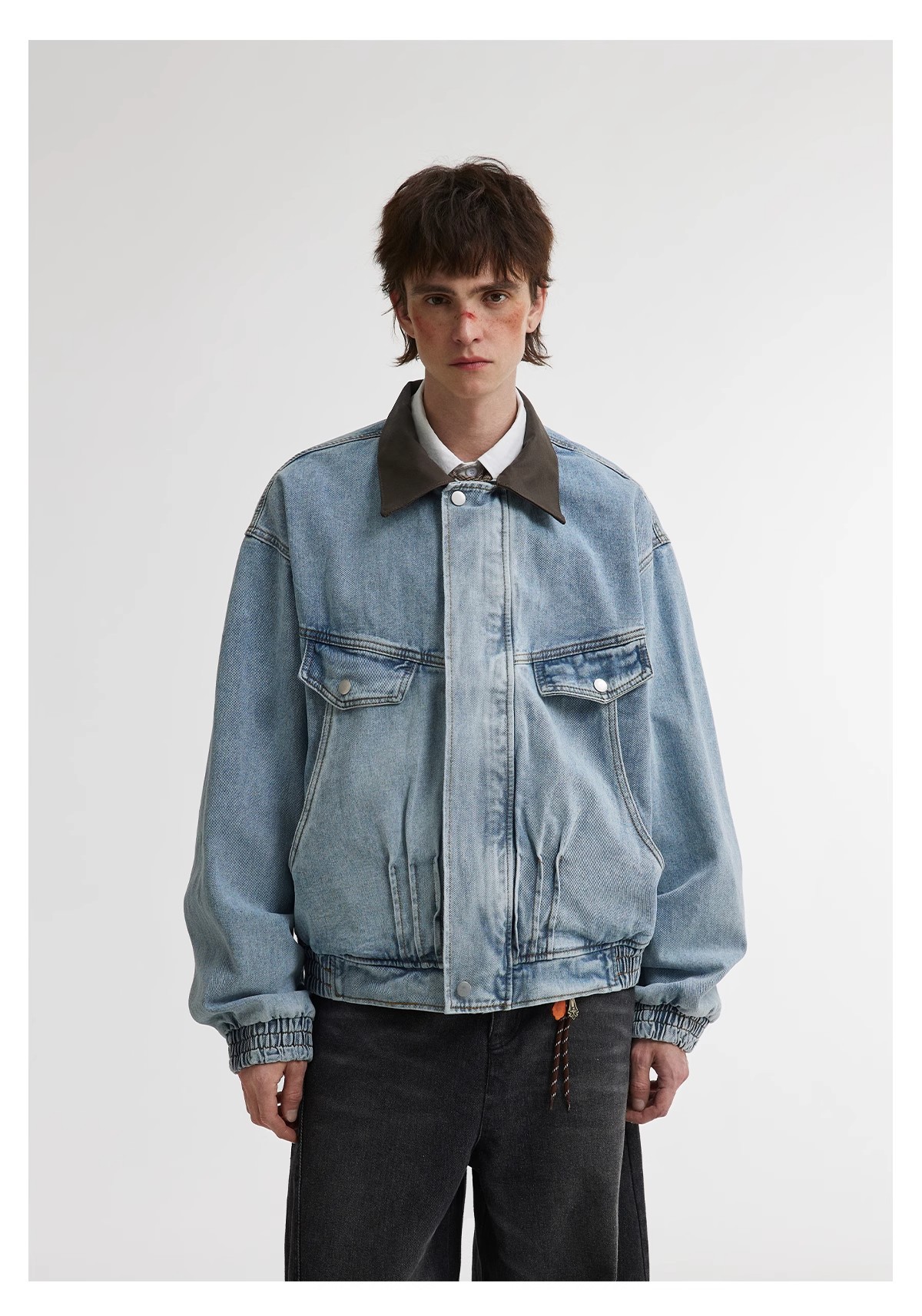 Retro Denim Jacket Men Nostalgic Silhouette Washed Street Style_voghion.com