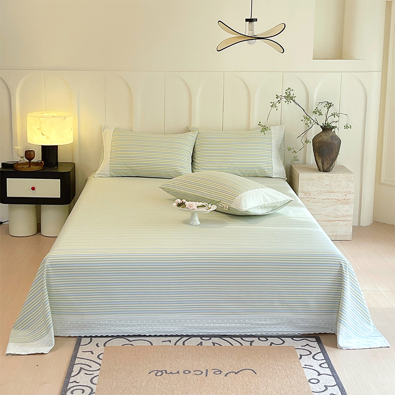 Youyixin sábanas de tela gruesa vieja de algodón 100% algodón dormitorio doble individual funda de almohada gruesa de tres piezas al por mayor