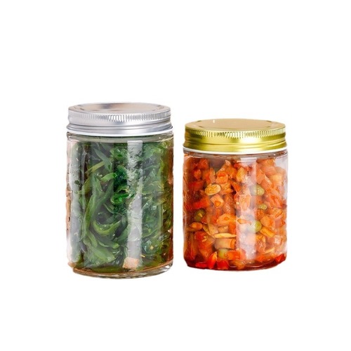 Straight-Tube High-Temperature-Resistant Glass Jar for Jam, Canned Goods, and Bird's Nest; Airtight Food Storage Container with Sealed Lid—Perfect for Home Use & Tea Storage