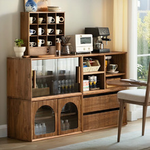 全实木黑胡桃木电视收纳柜现代简约书柜餐边柜北美组合客厅展示柜