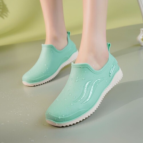Women's Summer Slip-Resistant, Durable, Comfortable Thick-Soled Short-Tube Waterproof Rain Boots for Kitchen Work and Outdoor Wear