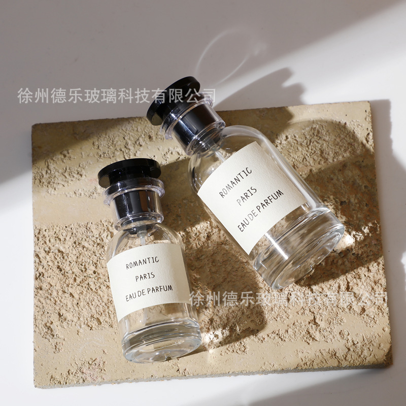 En stock 100mL perfume sub-botella pequeña botella de muestra cuadrada prensa de vidrio spray gran capacidad cosmética botella vacía