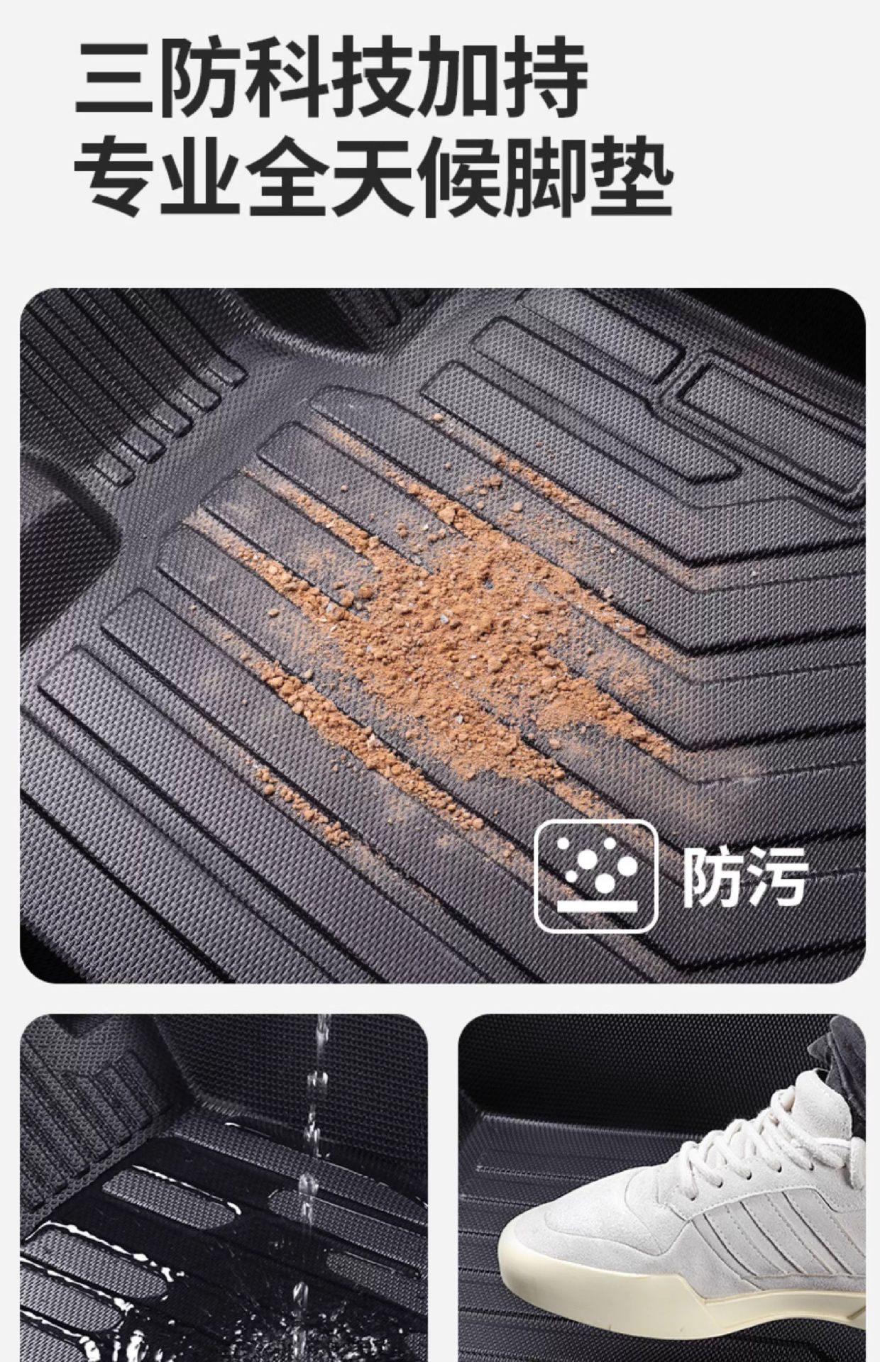 Suitable for All Models of Cars, Non-Slip, Eco-Friendly, Custom-Made, One-Piece, Fully Enclosed Tpe Car Floor Mats with Threshold Protection