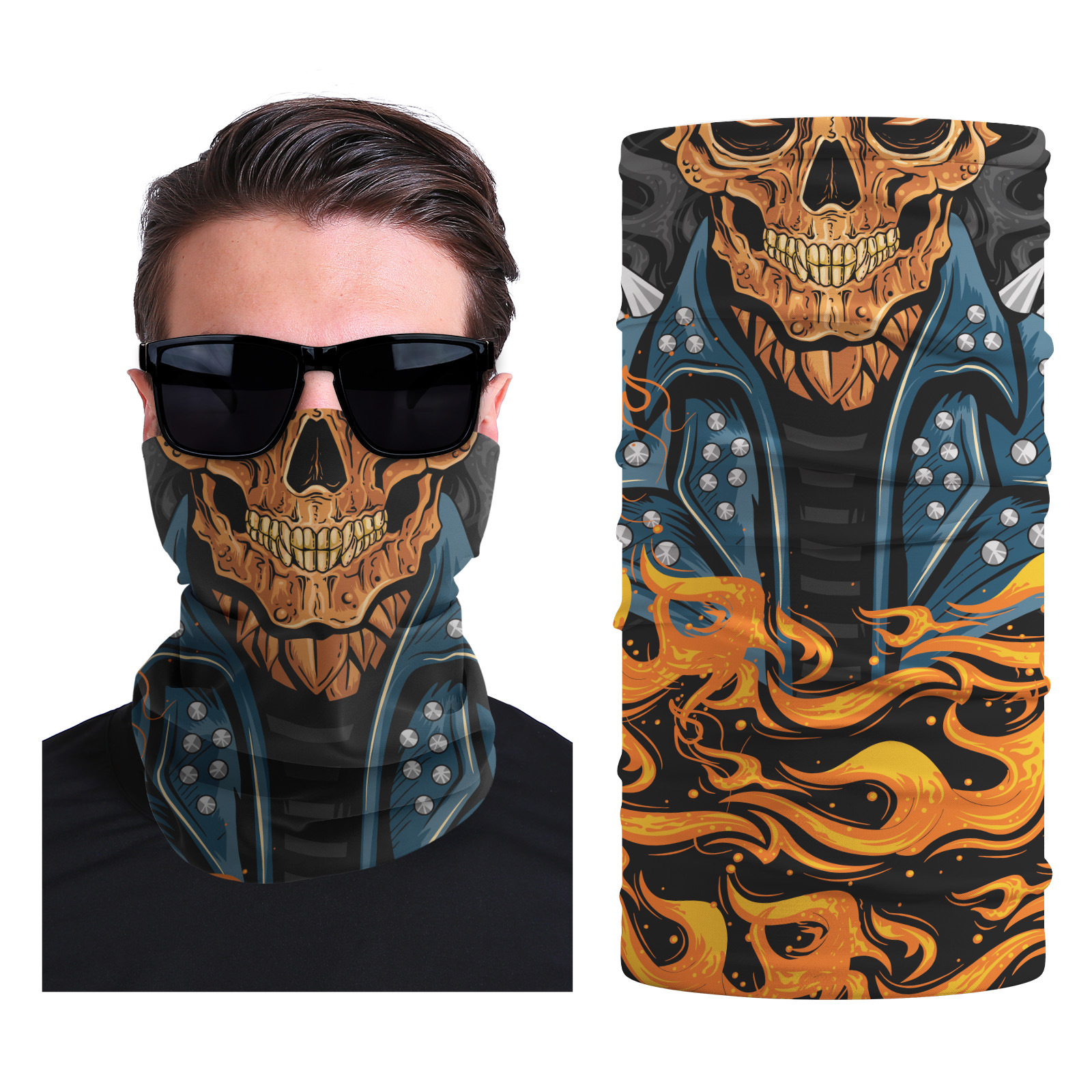 Xun hui transfronterizo media cara cráneo bufanda mágica sombrilla de viaje al aire libre máscara de equitación cuello de protección uv