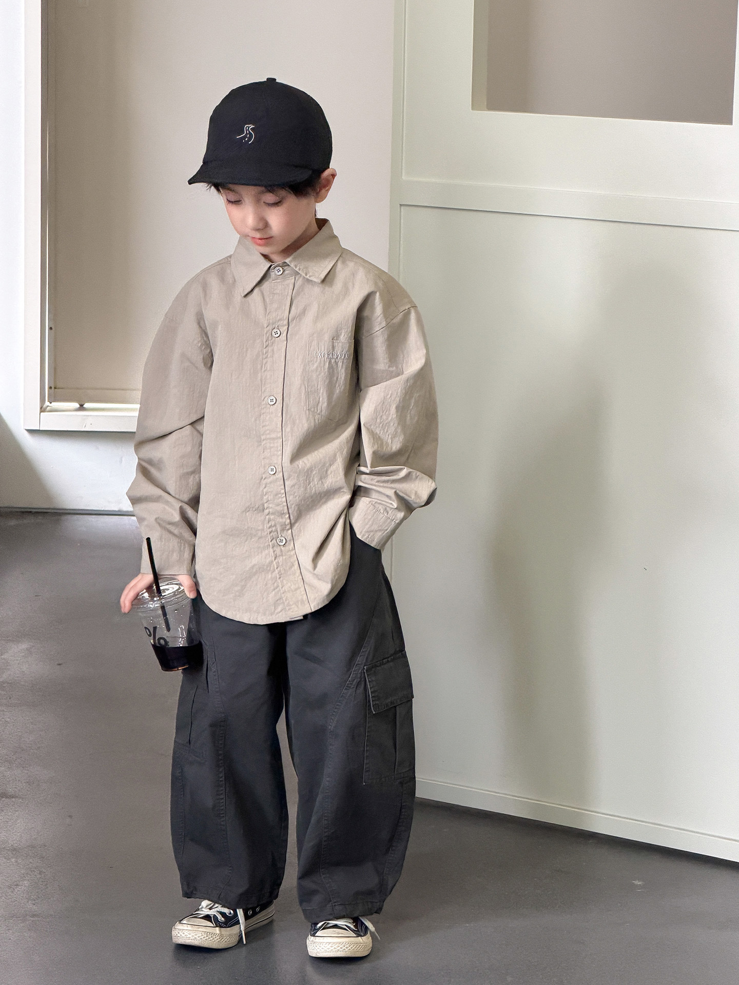 McCarthy ropa infantil 2026 primavera nueva camisa de algodón para niños ropa coreana ropa de primavera para niños camisa exterior