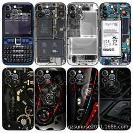 创意电路板拆机图片魔方绒布液态工厂直销适用苹果iPhone15ProMax