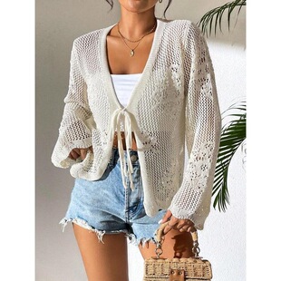 R 49078 Elegant Lace-Up Knit Cardigan �U��ϵ��ᘿ��_��