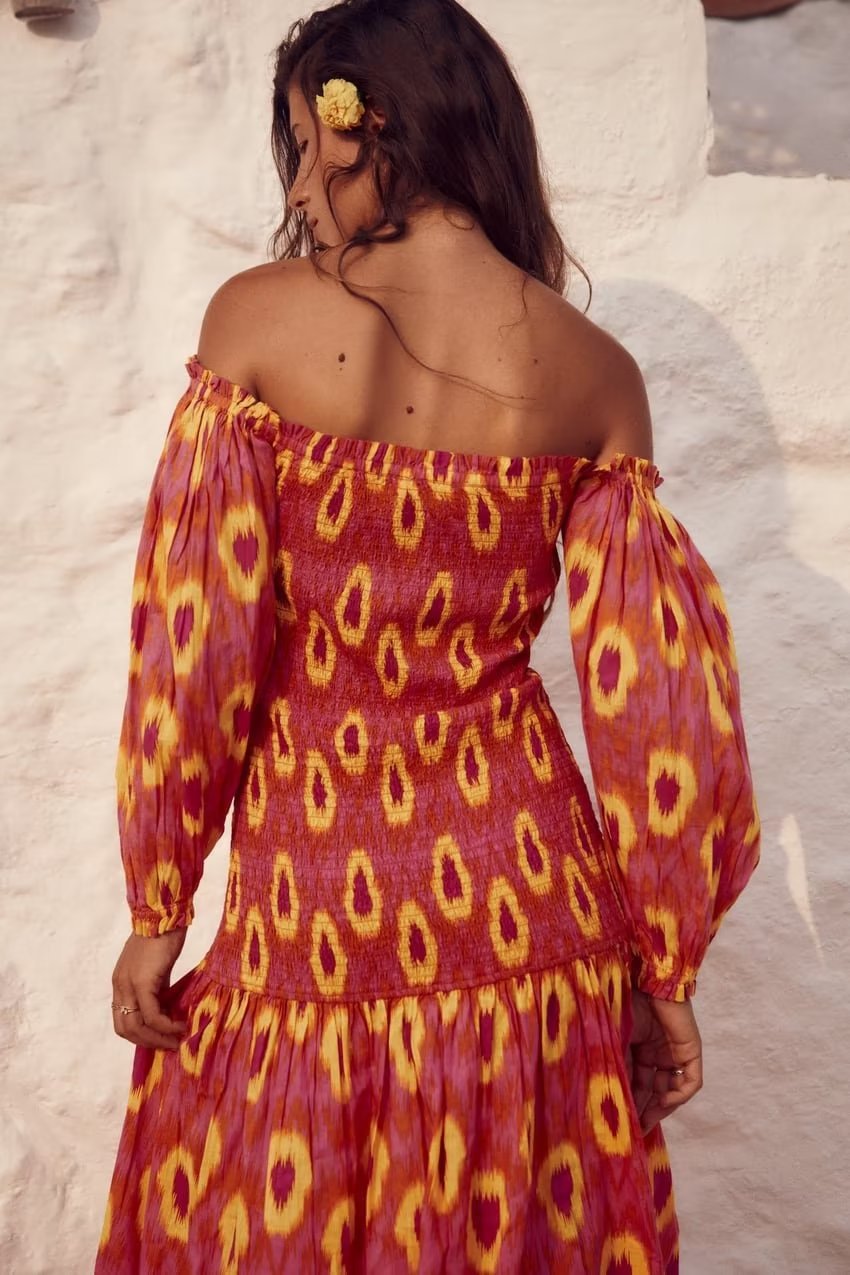 Floral Midi Dress - Back View