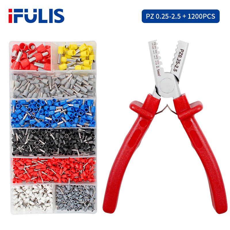 【压线钳组合】PZ0.25-2.5德式小型接线端子压接钳配VE管型端子