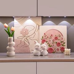 奶油床头餐厅客厅卧室温馨静享花开沙发装饰画高级玄关斗柜摆件画