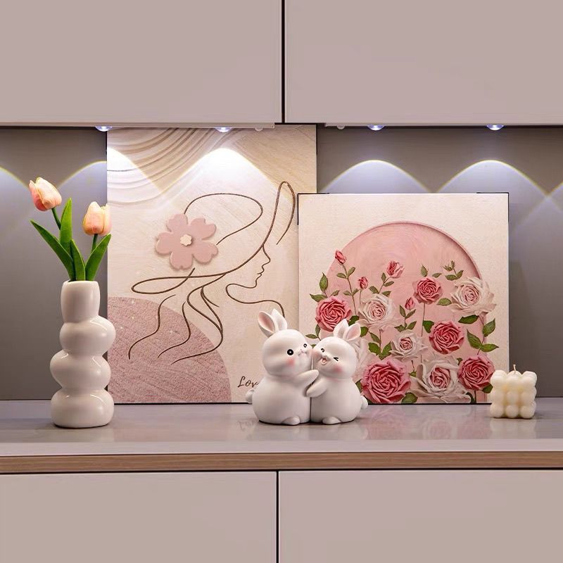 奶油床头餐厅客厅卧室温馨静享花开沙发装饰画高级玄关斗柜摆件画|undefined