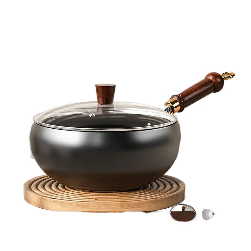 Nuevo método antiguo pan de pan de pan de pan de hierro antiadherente pan de pan 24CM forjado a mano sin recubrimiento martillo patrón doméstico