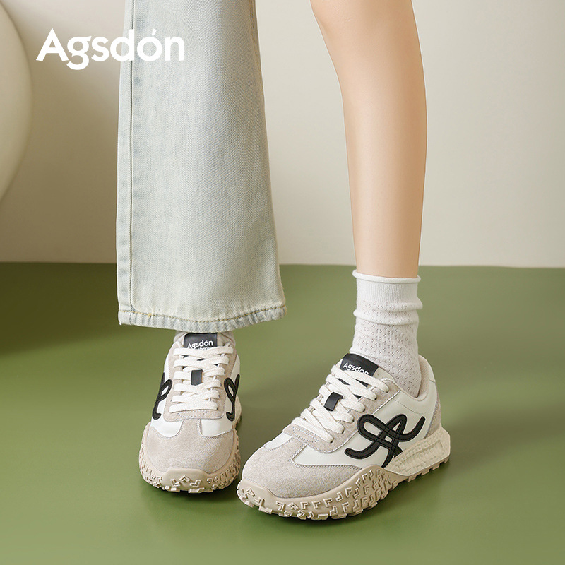 Zapatillas deportivas Augusden de suela gruesa estilo retro para mujer, novedad primavera 2026, estilo ballet, zapatillas deportivas informales tipo dad sneakers.