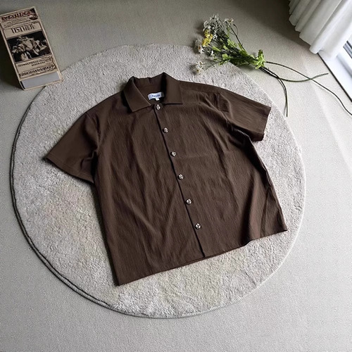 Silky Drape Short-Sleeve Cleanfit Shirt for Men - Summer Eternal Flower Series - High-End Crepe Tencel Blended Texture