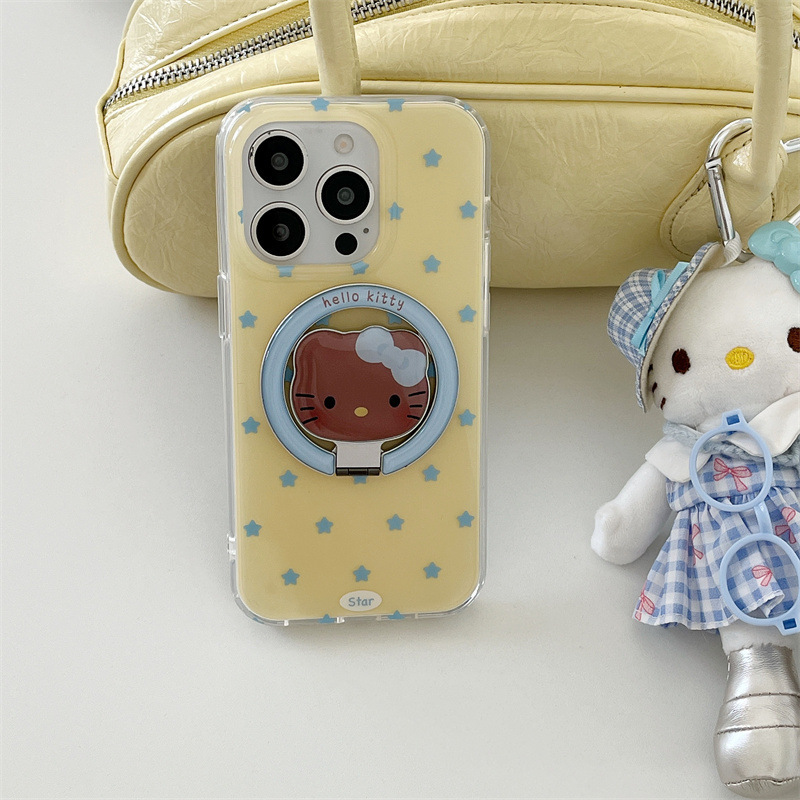 蓝色星星Kitt猫磁吸支架适用iPhone17苹果16ProMax/15/14手机壳新|undefined