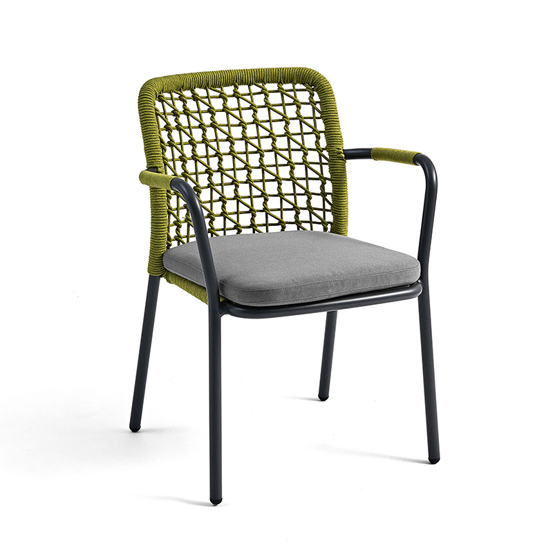 Conjunto de mesa y sillas de ratán para patio y jardín, mesa redonda impermeable y resistente al sol para balcón, muebles de aleación de aluminio. image 5