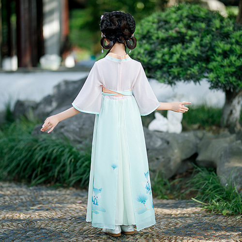 Girl Hanfu ancient chinese traditional performance costumes fairy princess dress ru skirt Children Chinese style Tang suit