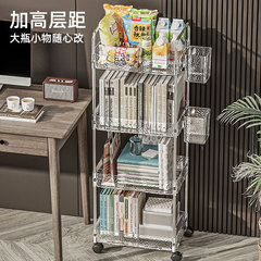 Transparent trolley living room kitchen storage rack cosmetics storage rack removable storage bathroom storage storage rack