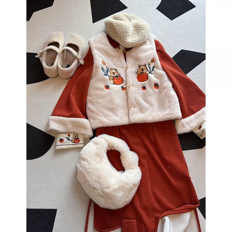 Ежедневное улучшение молодой девушки осень-зима ретро длинное платье cheongsam 2023 новый толстый бархатный жилет