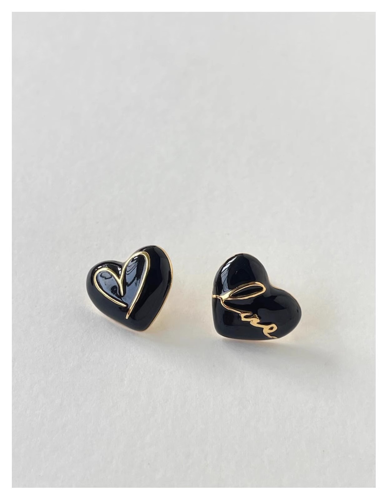 1 Pair Simple Style Heart Shape Plating Alloy Gold Plated Ear Studs display picture 3