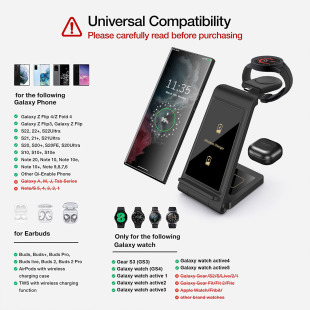 Cross -border new three -in -one folding line charger 15W desktop portable travel fast watch wireless charger