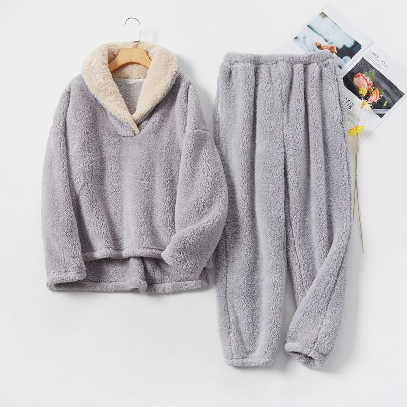 Amazon cross-border e-commerce explosions comfortable cotton velvet pajamas long sleeve plus size loose European code Christmas home clothing suit