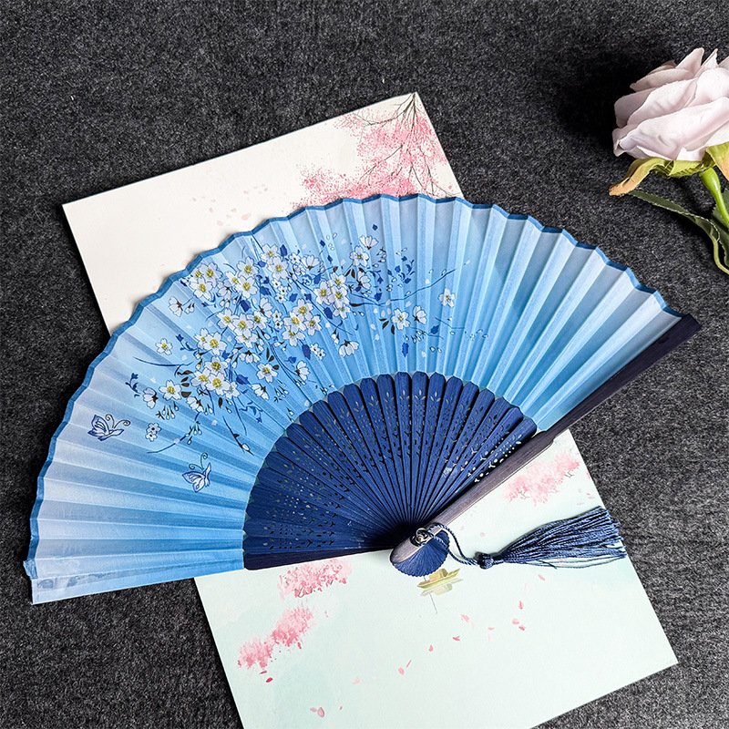  Abanico plegable de estilo antiguo - Para hombre/mujer, abanico de baile clásico, accesorio para fotografía de trajes antiguos/Hanfu, abanico plegable hecho a mano al estilo chino