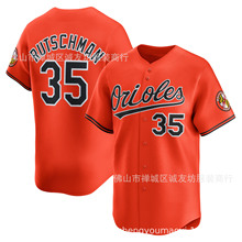 金莺 35 橙色带数字 刺绣棒球球衣 Ebay Rutschman Jersey 可代发