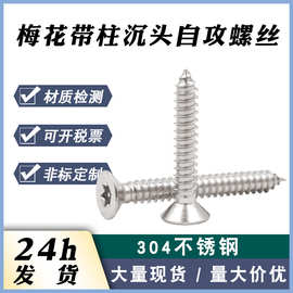 现货304不锈钢平头带针防盗梅花自攻螺钉 沉头梅花带柱自攻螺丝