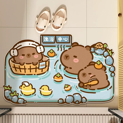 Absorbent Capybara Mat Toilet, Avtomobil döşəmə paspasları - dy-capybara-duck-bath-center-4060cm-diatom-mud