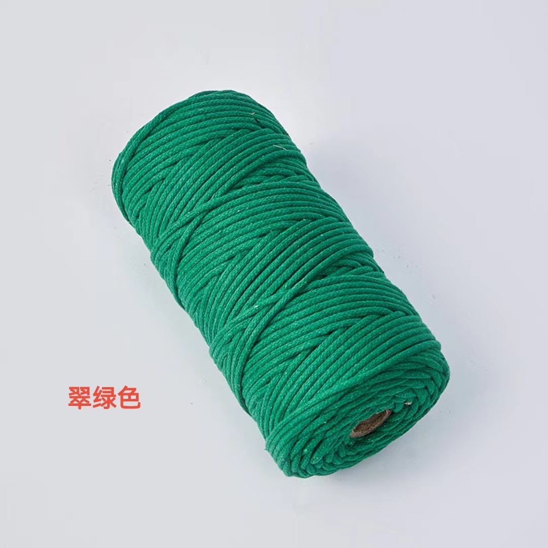 Cuerda de algodón con núcleo de color de 4mm, cuerda de nudo, pulsera de cuerda tejida a mano, cuerda de algodón, cuerda de tapiz, funda de botella creativa, cuerda decorativa