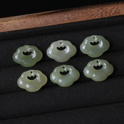 Natural Clear Water Hetian Jade Lion Pendant Spacer Bead DIY Red String Bracelet Jewelry Necklace Accessories (Zərgərlik ara hissələri) - 1-natural-hetian-jade-ruyi-lock-1