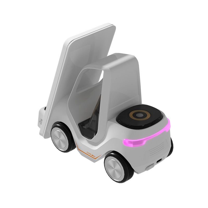 T20 soporte de escritorio inalámbrico de carga rápida forma de coche creativo diseño despertador multifuncional ambiente fresco luz conveniente