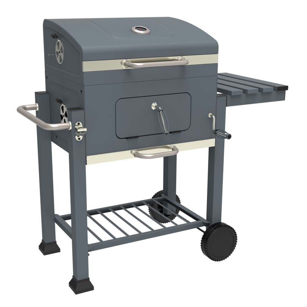 Parrilla de Barbacoa Grande Plegable Cuadrada de Hierro con Ruedas, Multifunción image 5