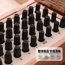 DIY皮革印花套装 皮雕皮艺皮具雕刻印花工具 黑色银色印花棒