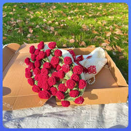 ✅手工玫瑰花束毯子成品铃兰花束毛毯情人节母亲节结婚毛线钩织礼